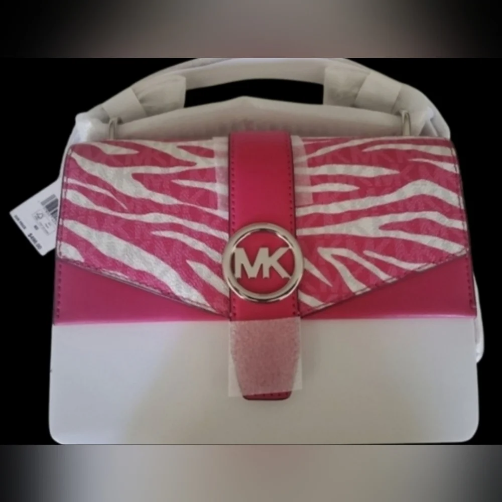 Michael Kors Greenwich Zebra Print Crossbody and Wallet Set NWT